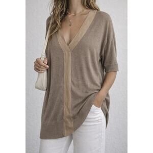 Banana Republic Heritage Bamboo Cashmere Silk Trim Tunic Sweater XL